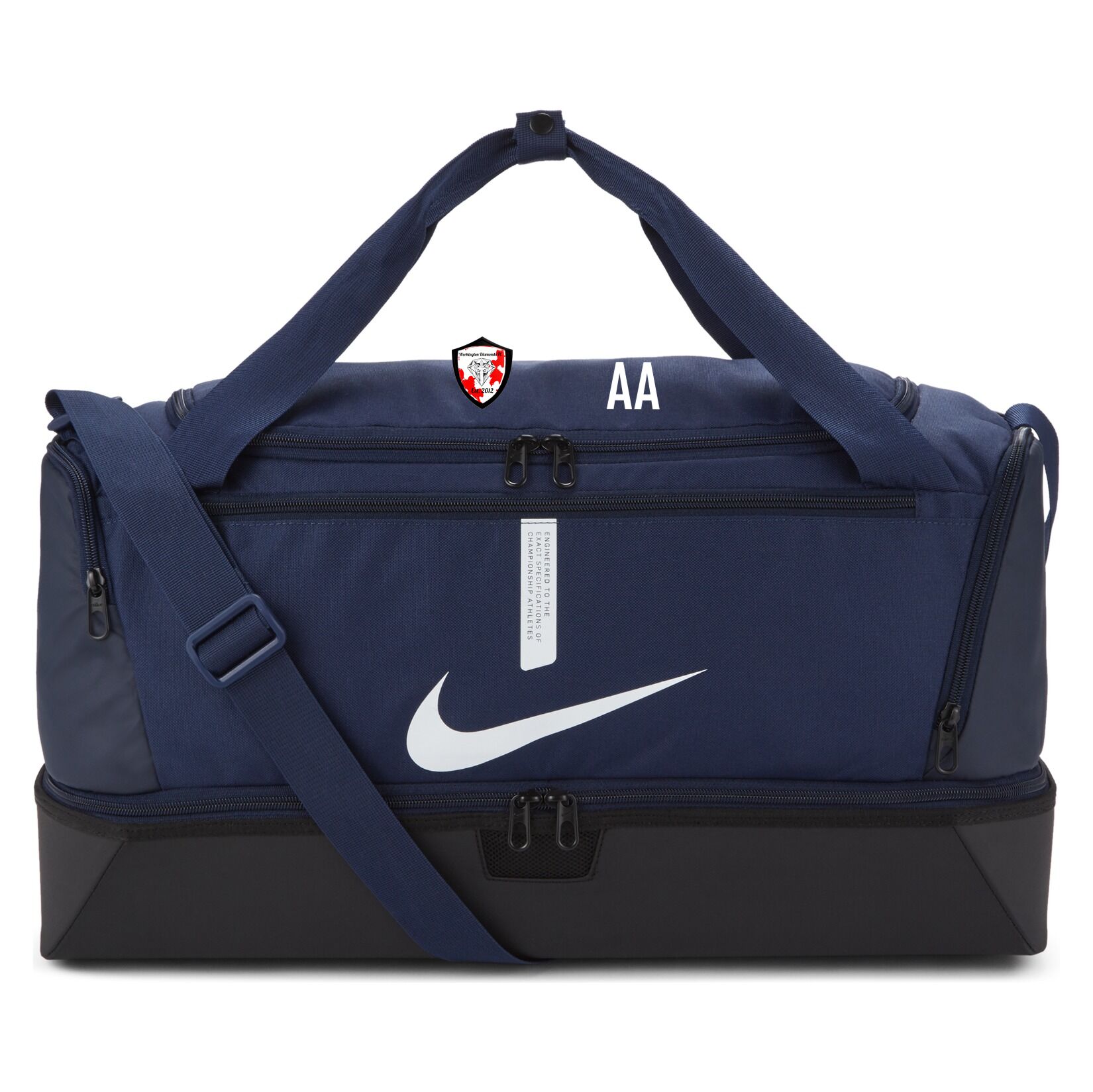 Nike Academy Team Hardcase Duffel Bag (Medium) - Midnight Navy/Black/White