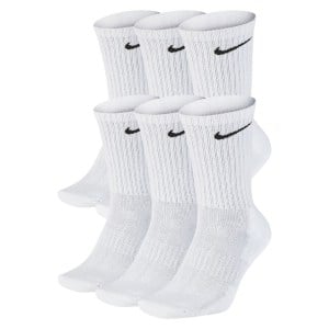 Nike Everyday Cushioned Training Crew Socks (6 Pairs) White-Black