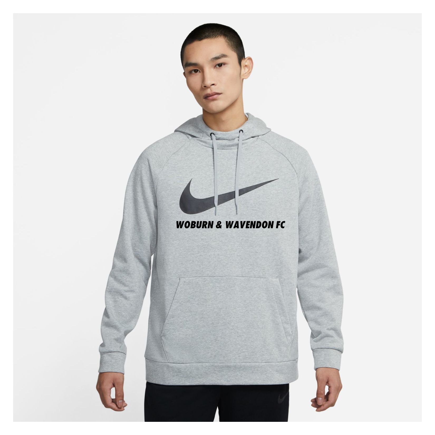 Nike Swoosh Pullover Hoodie - Dark Grey Heather/Black