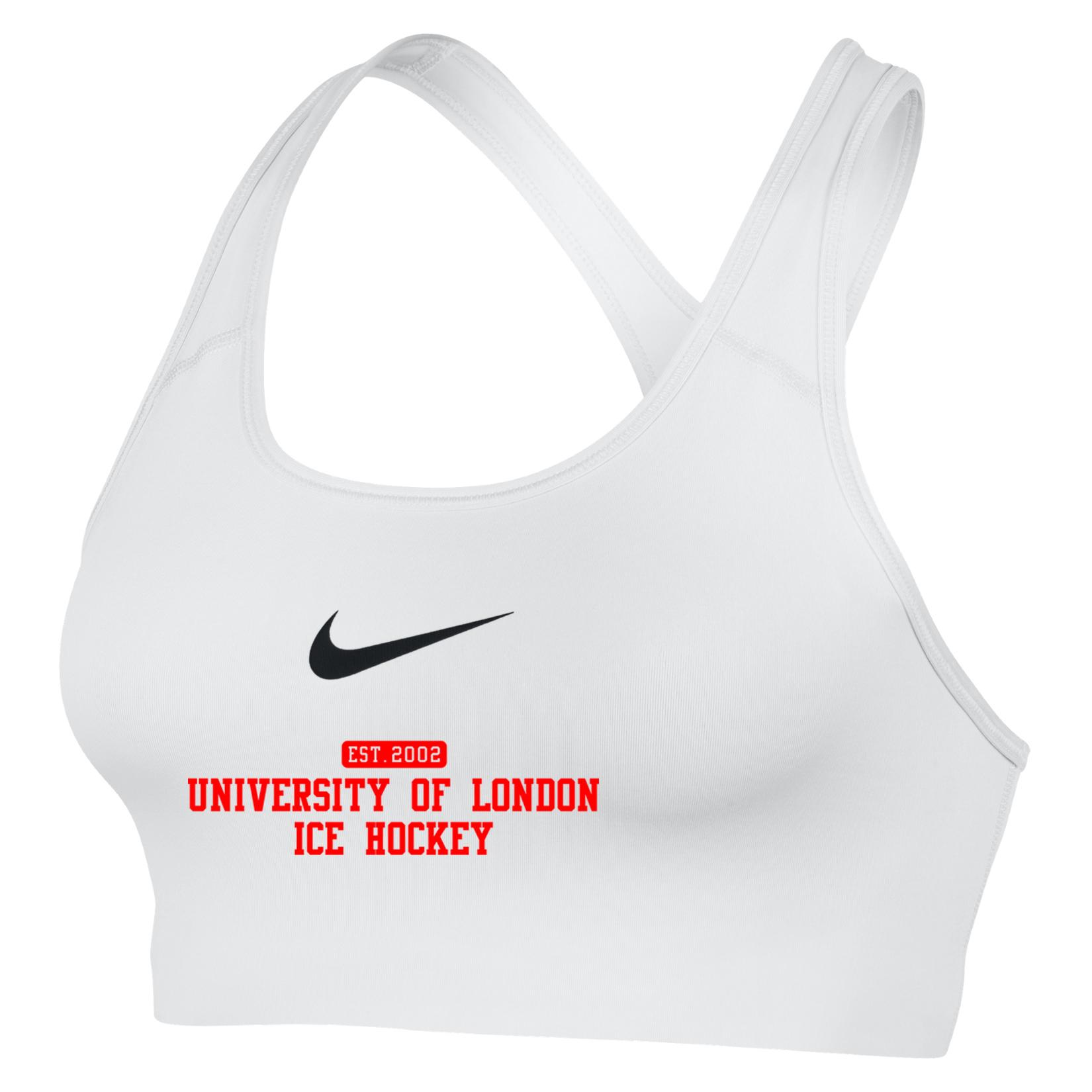 Nike Womens Women's Swoosh Sports Bra White-Black
