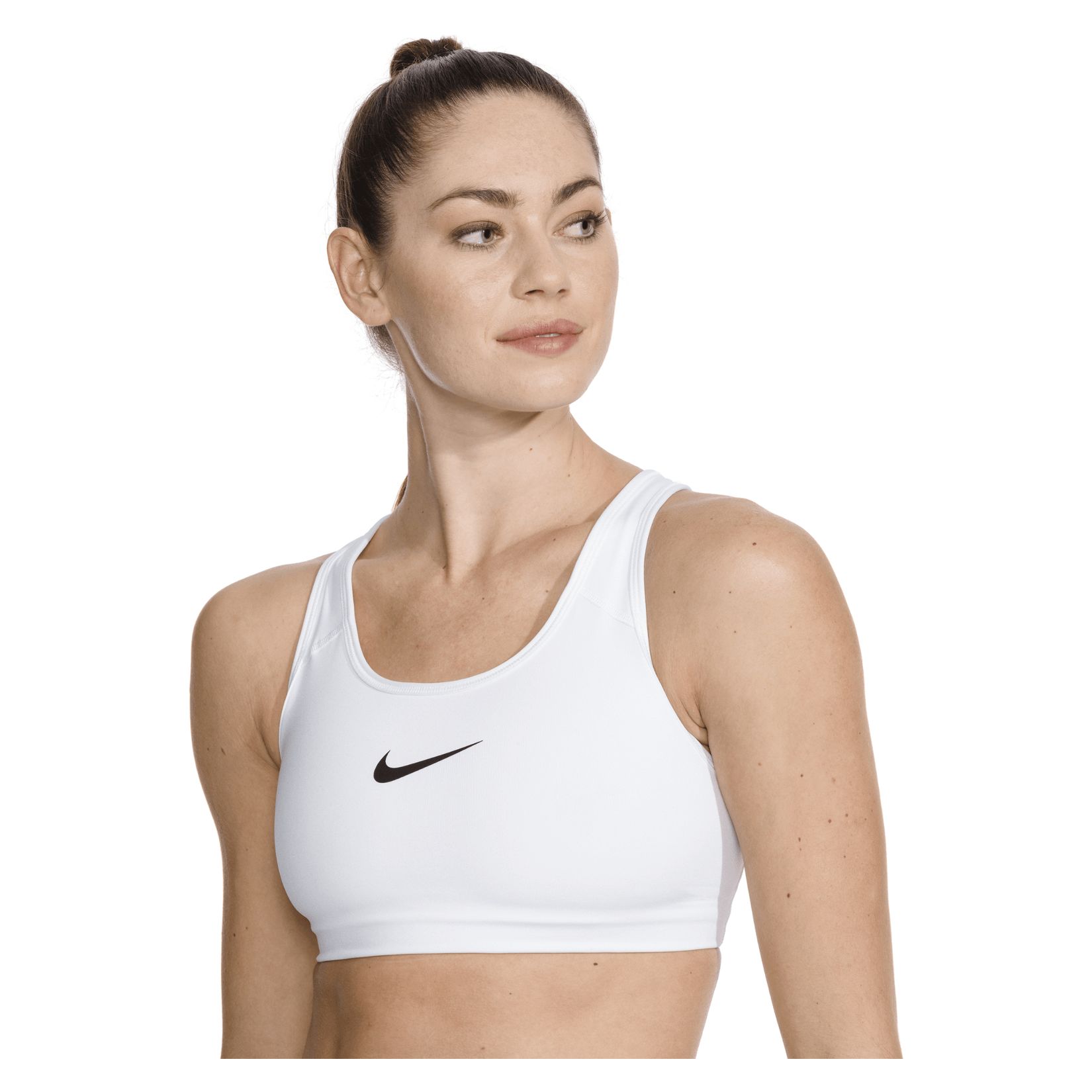 Nike Womens Women's Swoosh Sports Bra White-Black