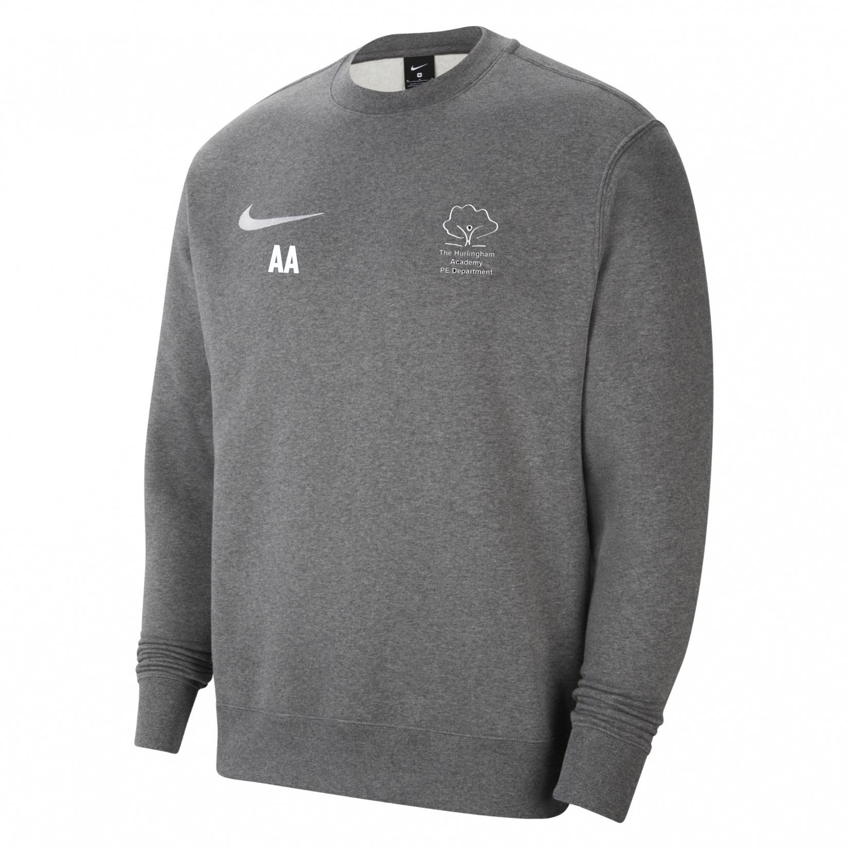 Nike Team Club 20 Fleece Crew Sweatshirt Charcoal Heathr-White-White