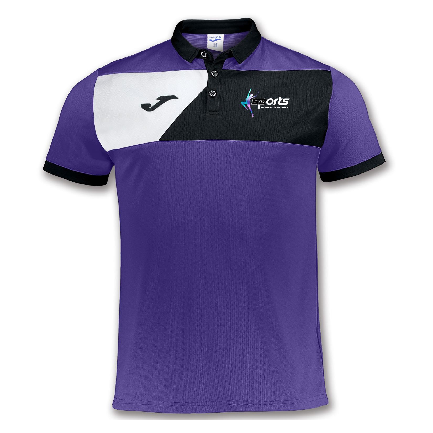 Joma Crew II Polo Purple-Black-White