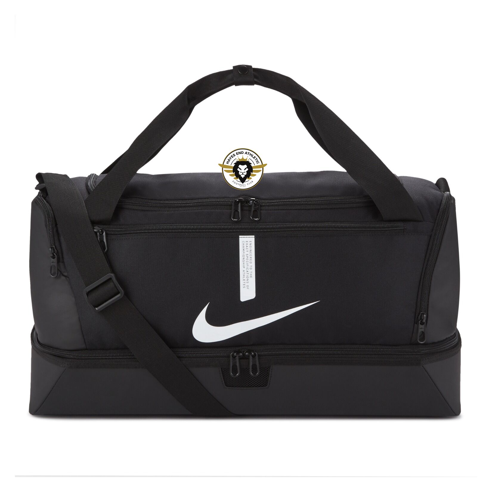 Nike Academy Team Hardcase Duffel Bag (Medium) - Black/Black/White