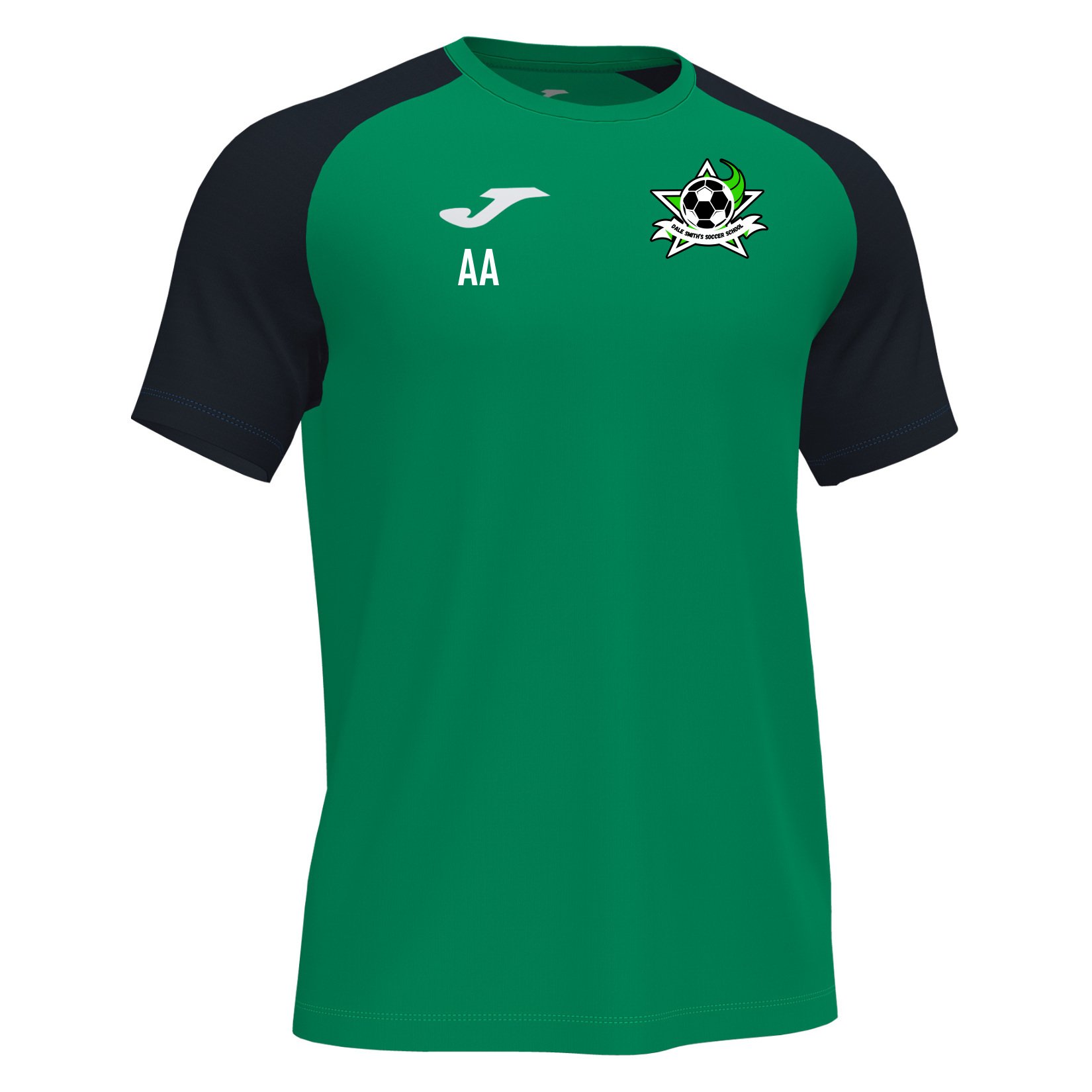 Joma Academy IV Short Sleeve Shirt (M) - Green/Black