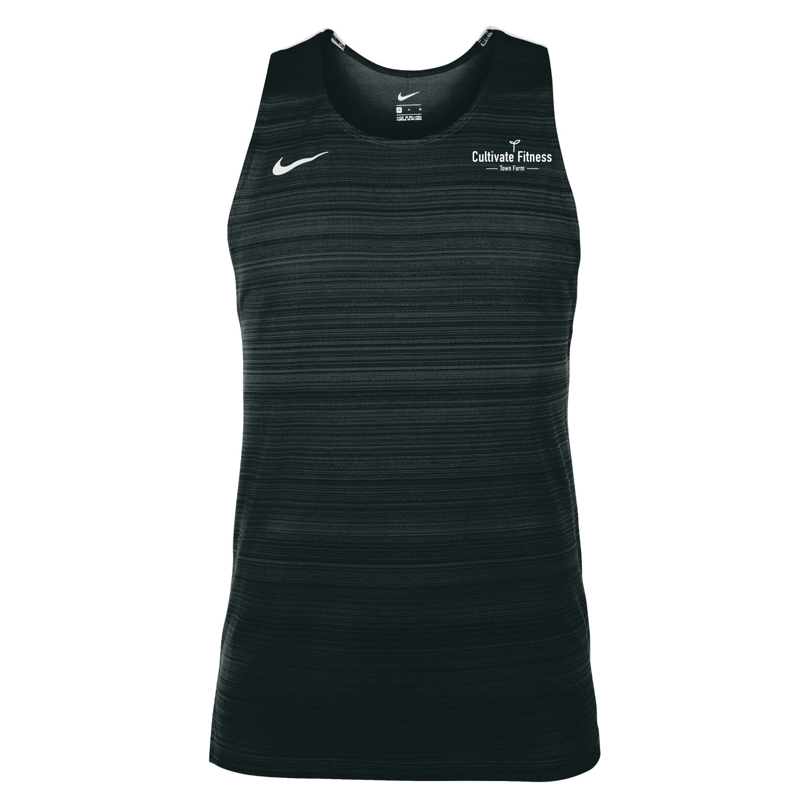 Zelus-Nike Dry Miler Mens Singlet - Black/White