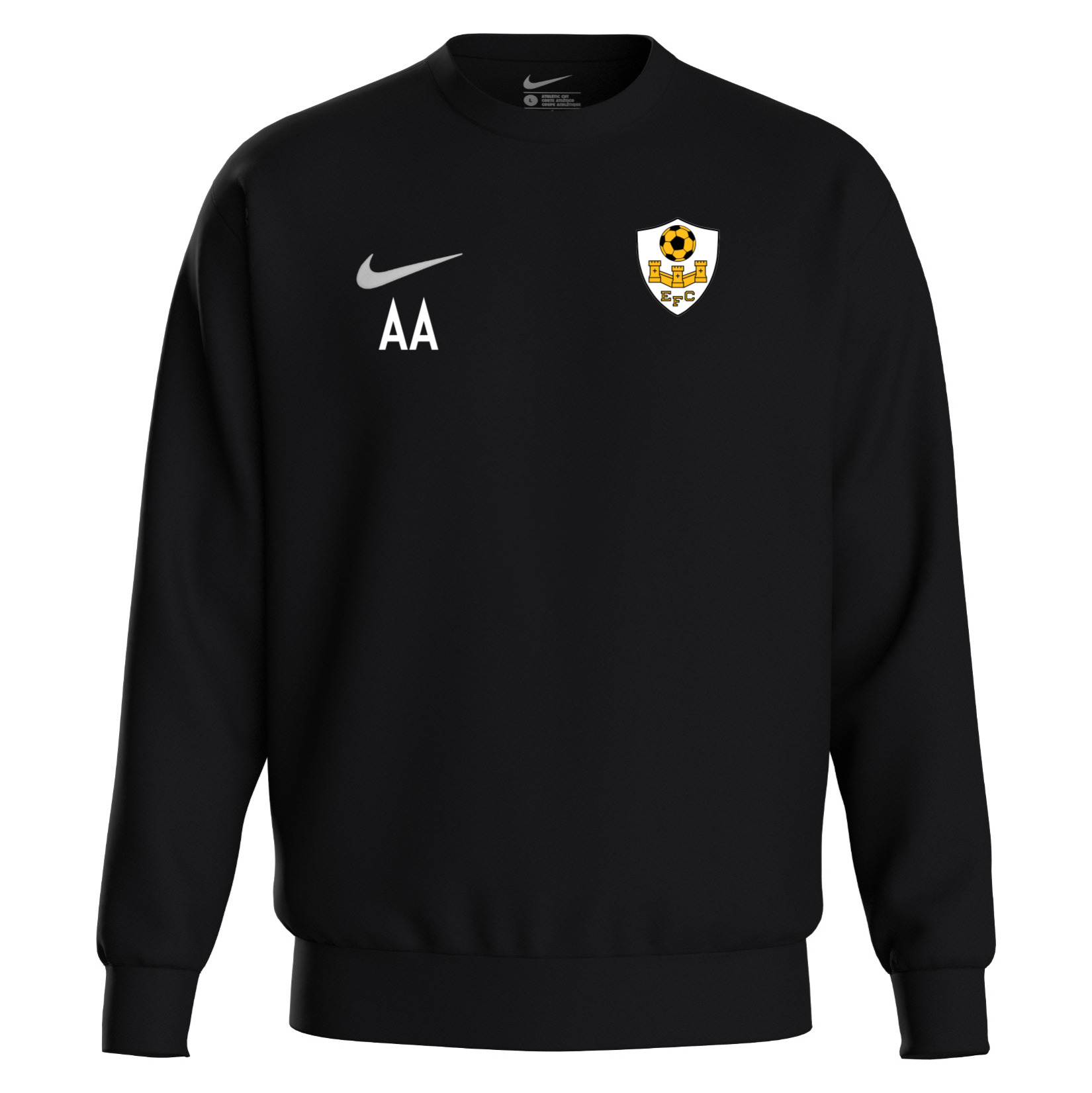 Nike Team Club 20 Fleece Crew Sweatshirt - Black/White/White