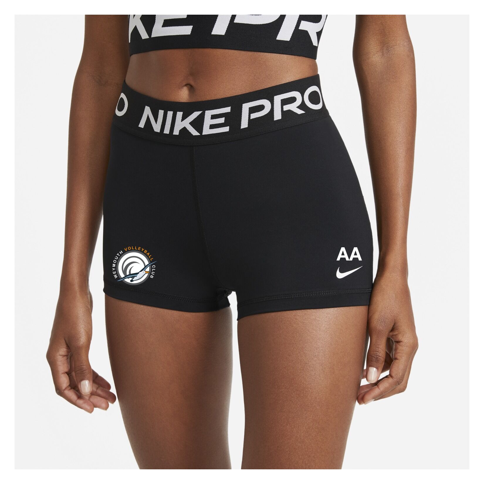 Nike Pro Womens 3 Inch Shorts - Black/White