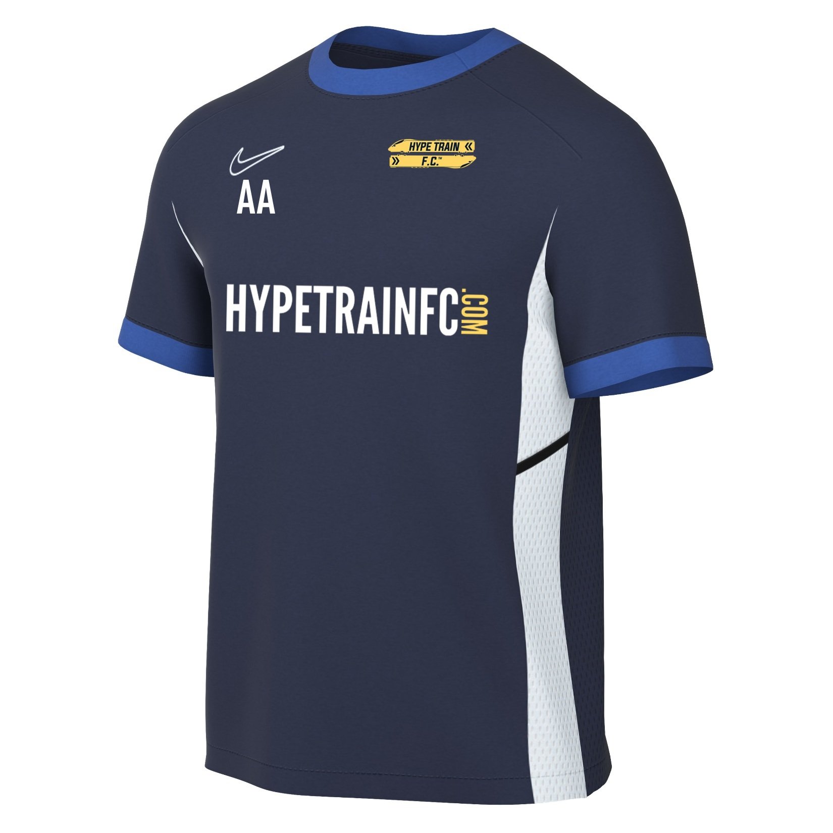Nike Academy 25 Short-Sleeve Training Top - Obsidian/Royal Blue/White