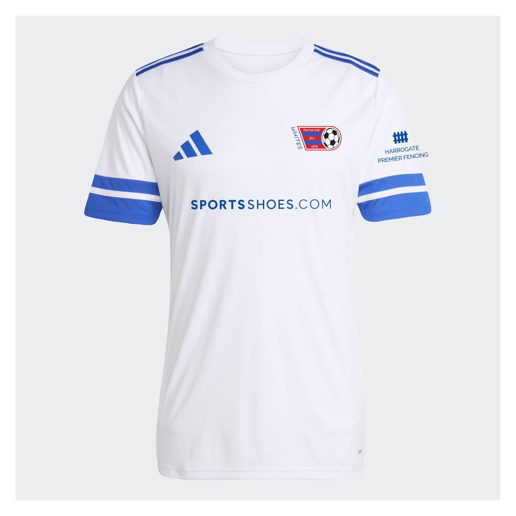 adidas Squadra 25 Short-Sleeve Jersey - White/Team Royal Blue