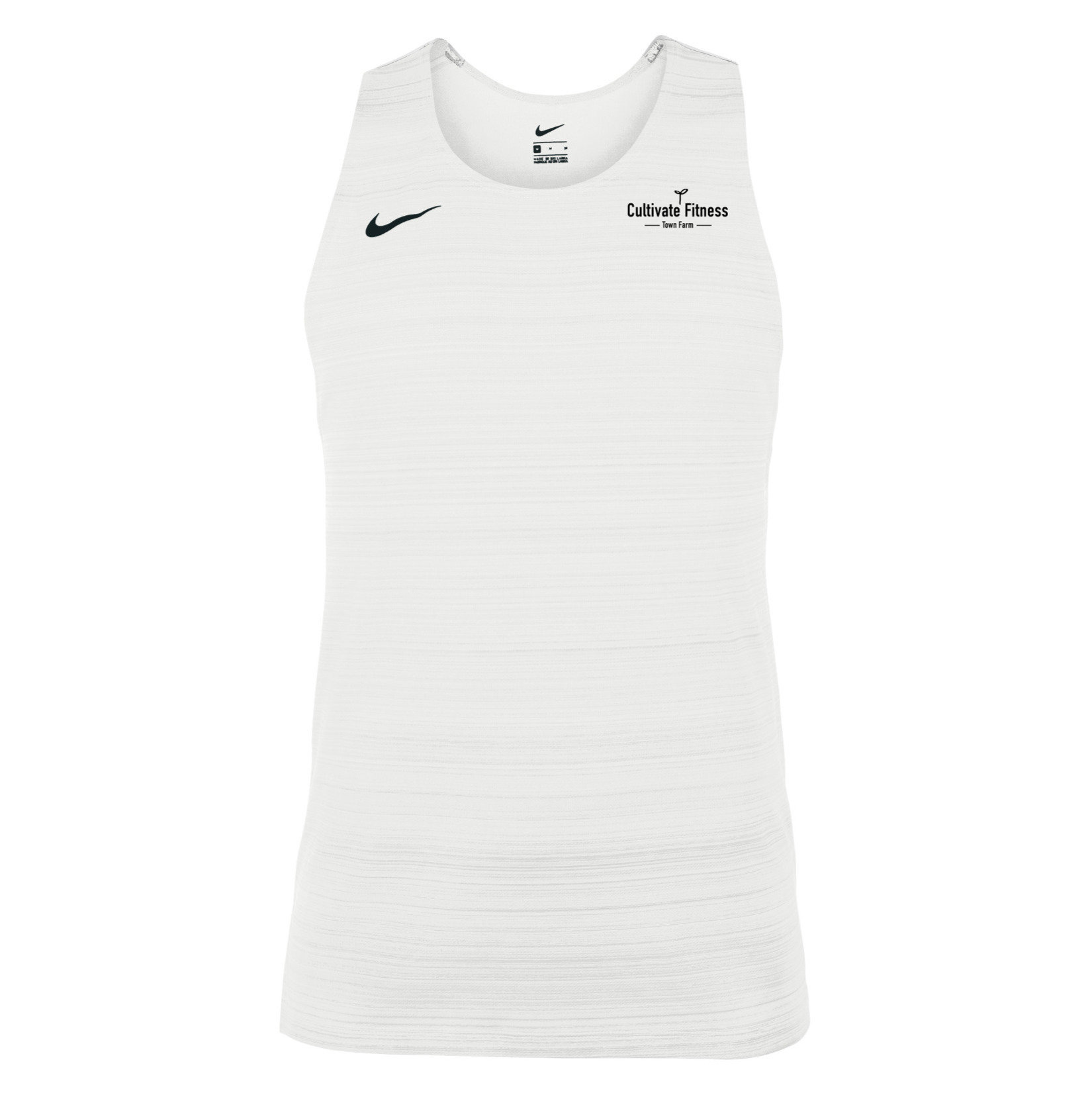 Zelus-Nike Dry Miler Mens Singlet - White/Black