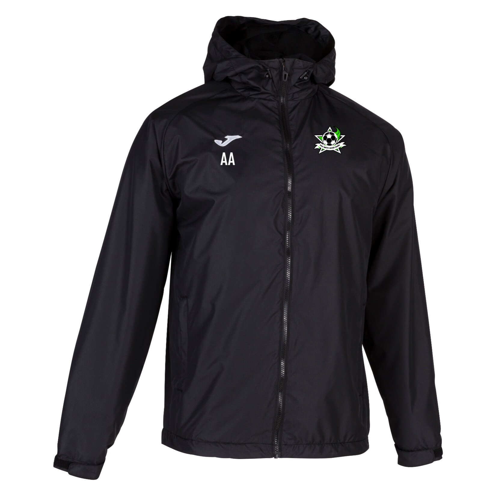 Joma Cervino Fleece Lined Rain Jacket - Black