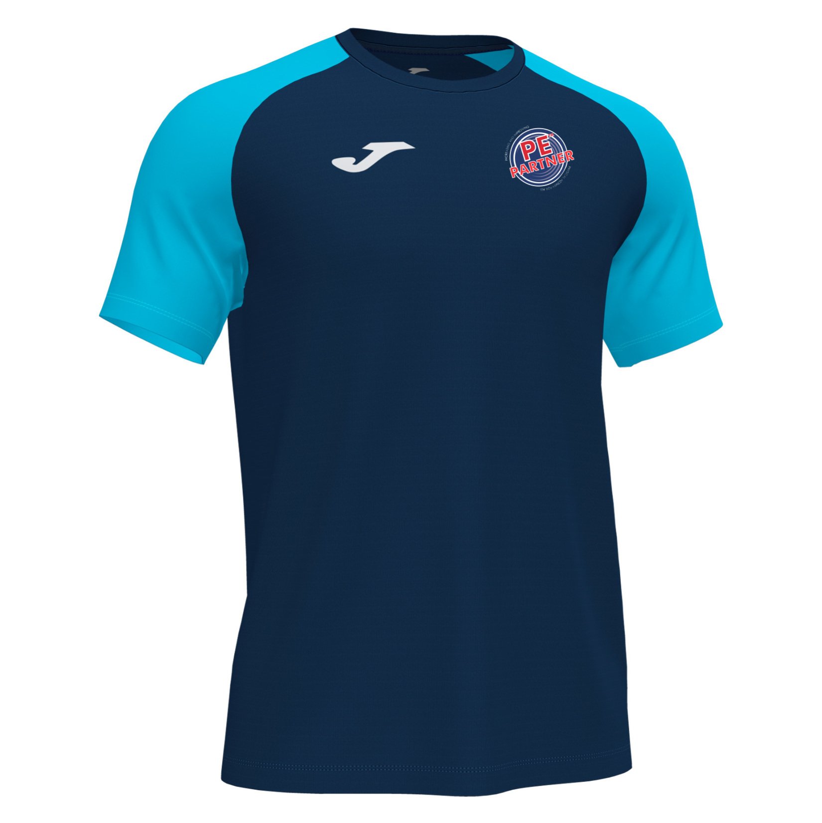 Joma Academy IV Short Sleeve Shirt (M) - Navy/Fluo Turquoise