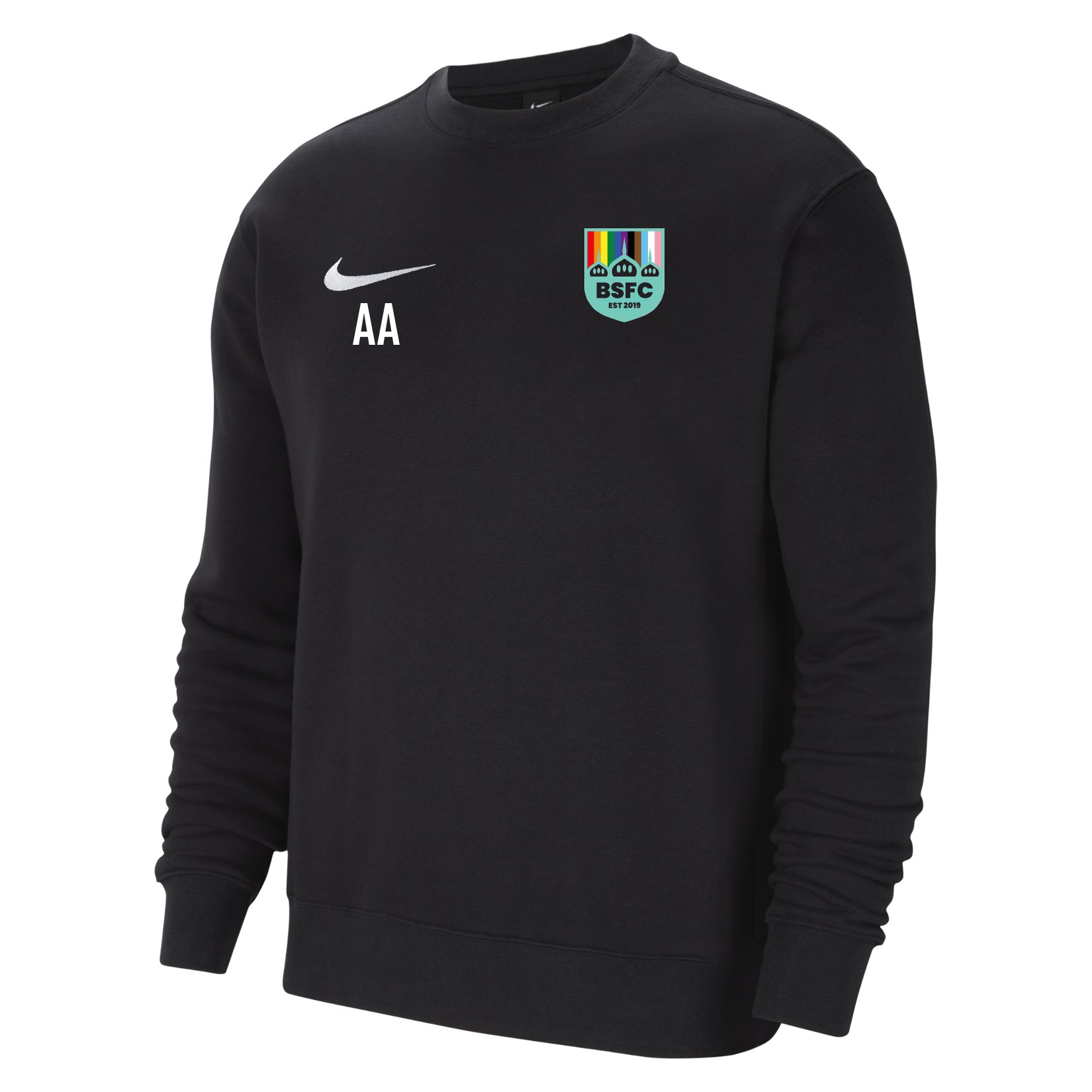 Nike Team Club 20 Fleece Crew Sweatshirt - Black/White/White