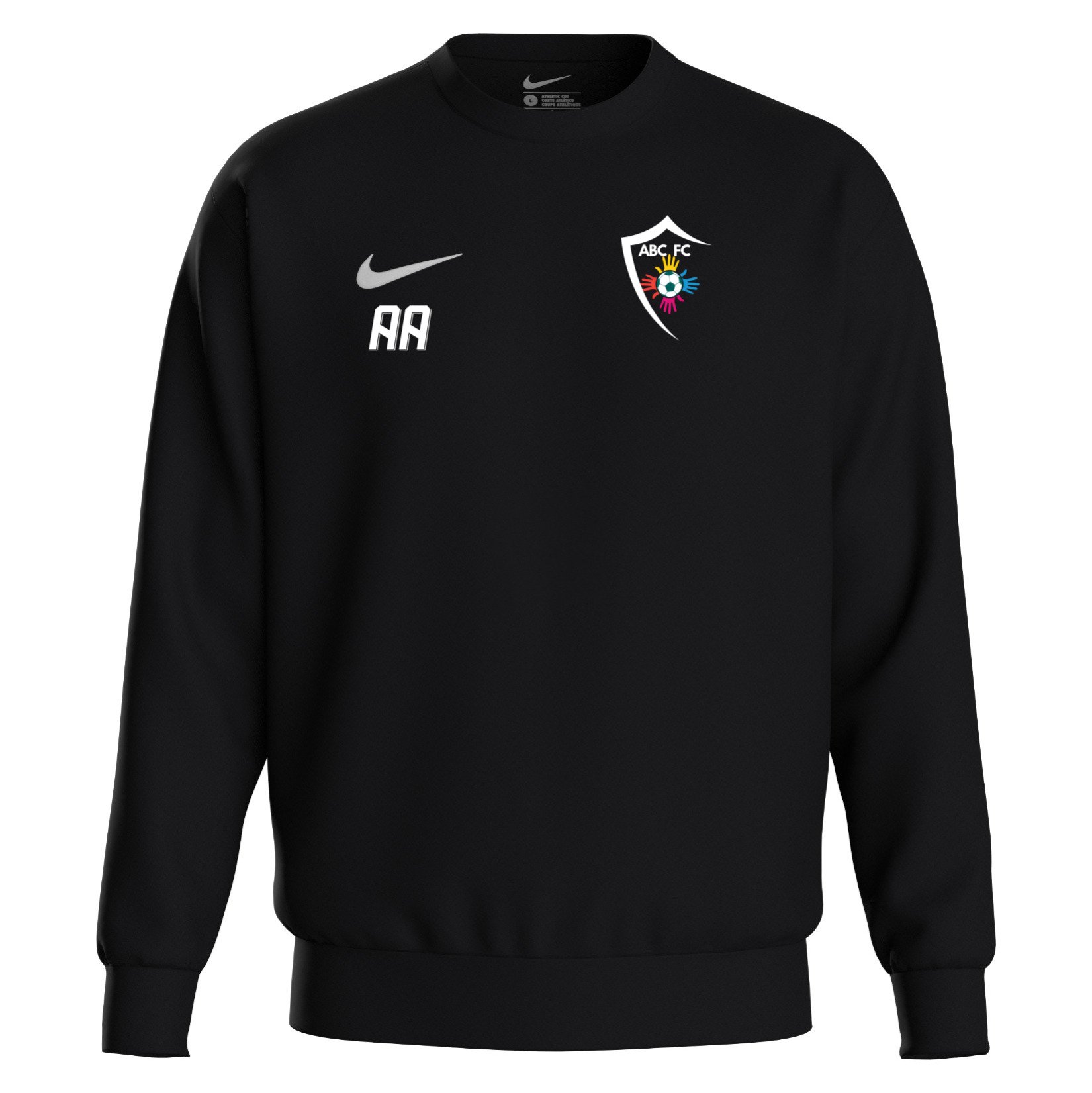Nike Team Club 20 Fleece Crew Sweatshirt - Black/White/White