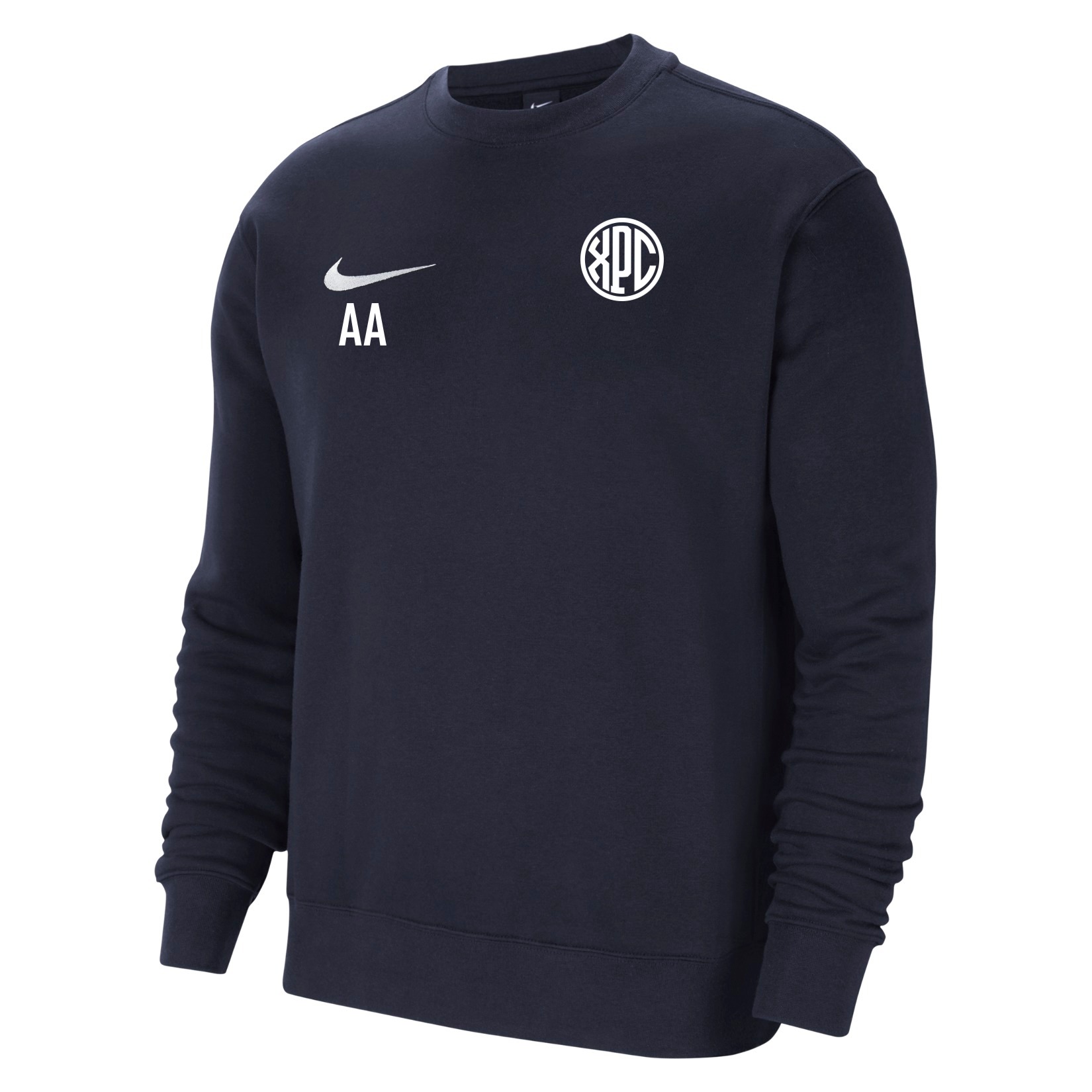 Nike Team Club 20 Fleece Crew Sweatshirt - Obsidian/White/White