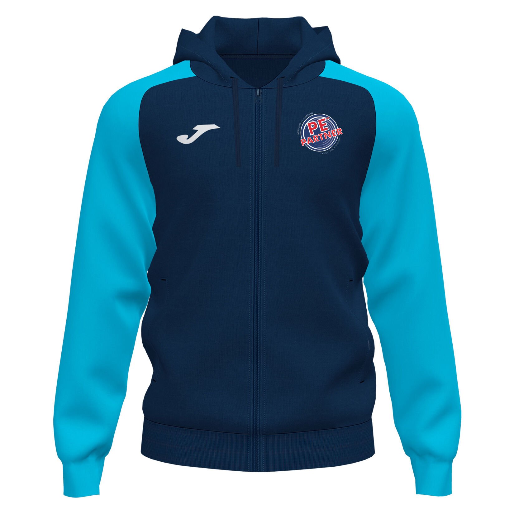 Joma Academy IV Zip Hoodie Jacket (M) - Dark Navy/Fluo Turquoise