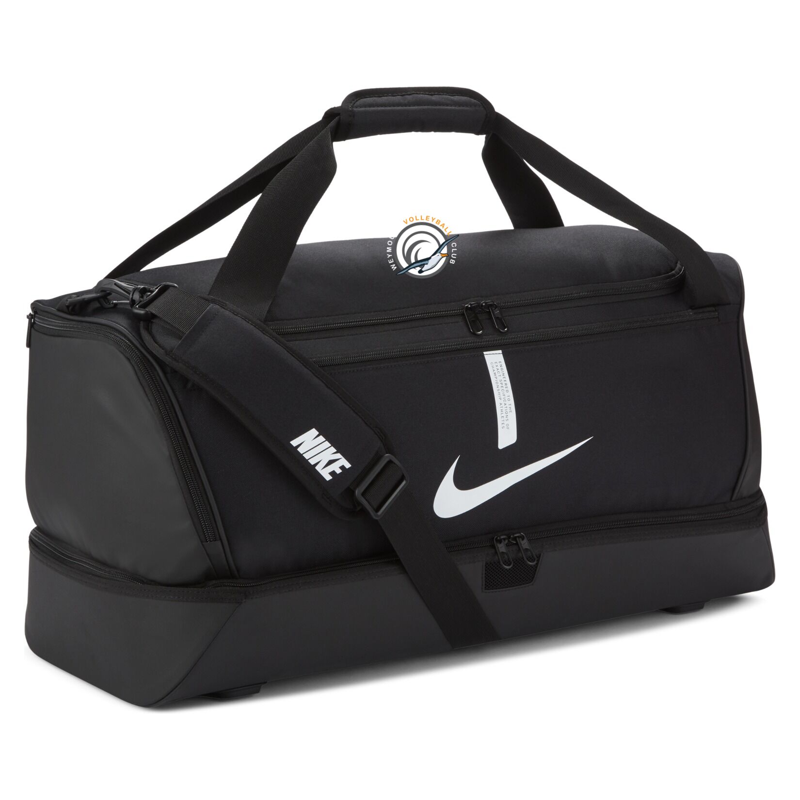 Nike Academy Team Hardcase Duffel Bag (Large) - Black/Black/White