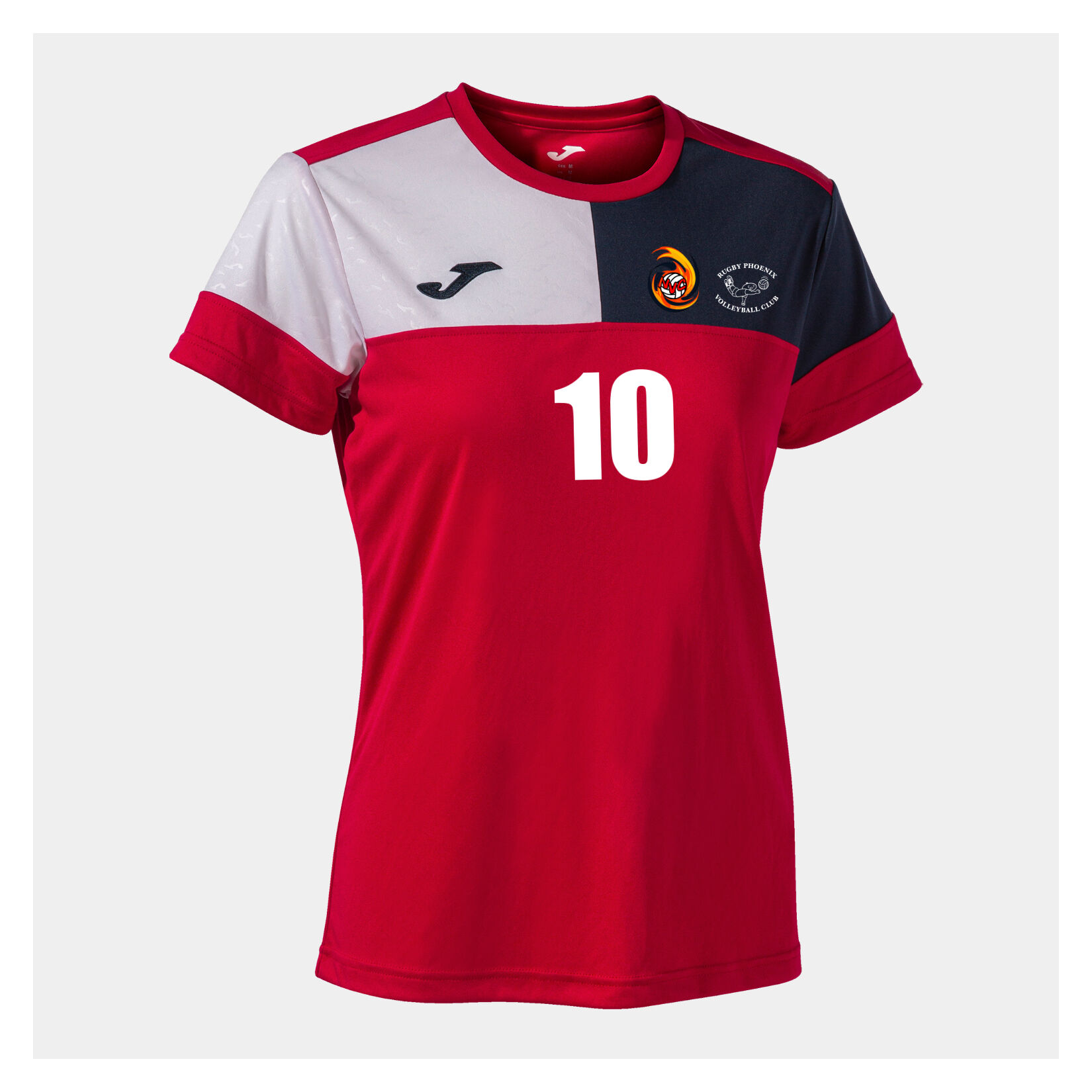 Joma Crew V Women's Short Sleeve T-Shirt - Red/Navy/White