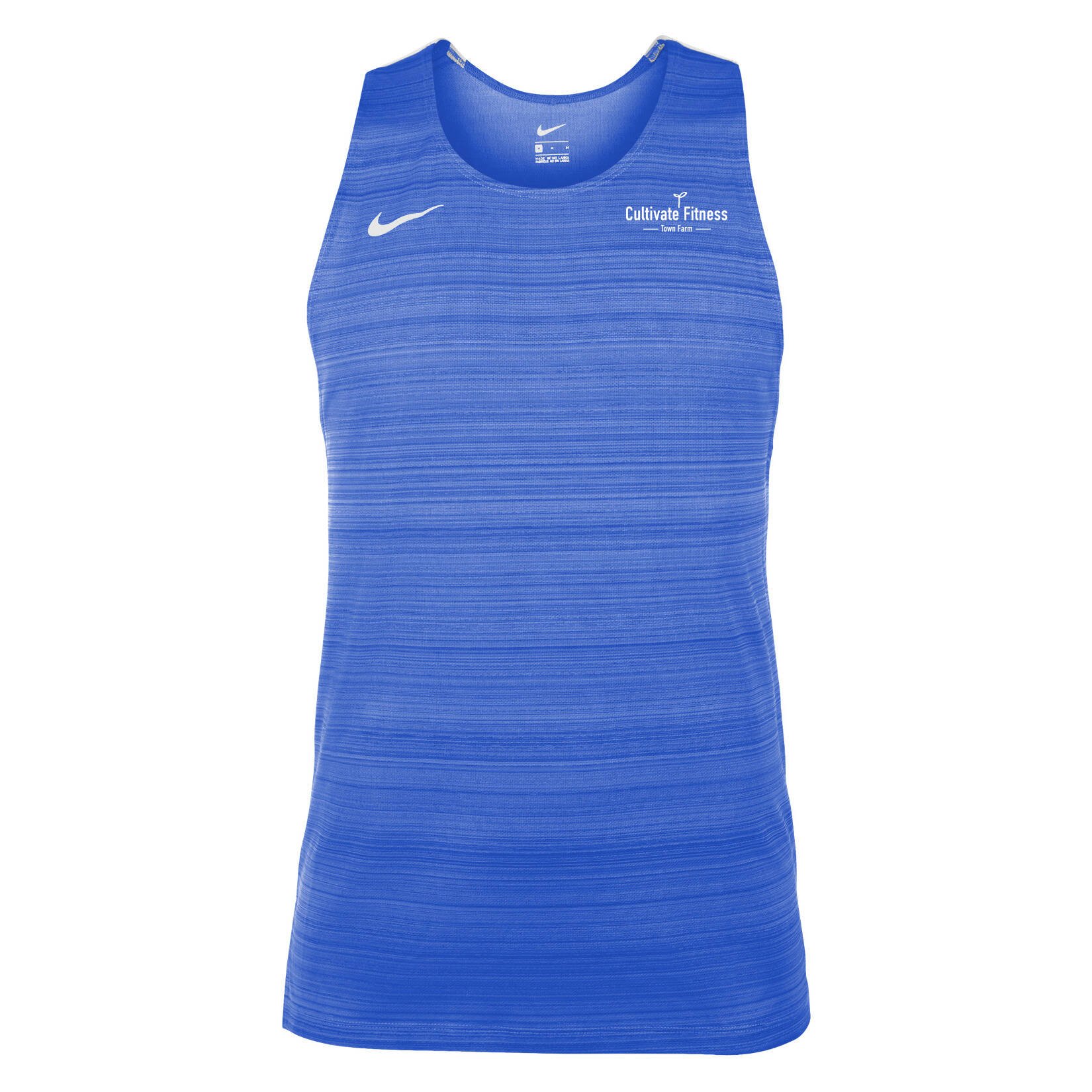 Zelus-Nike Dry Miler Mens Singlet - Royal Blue/White