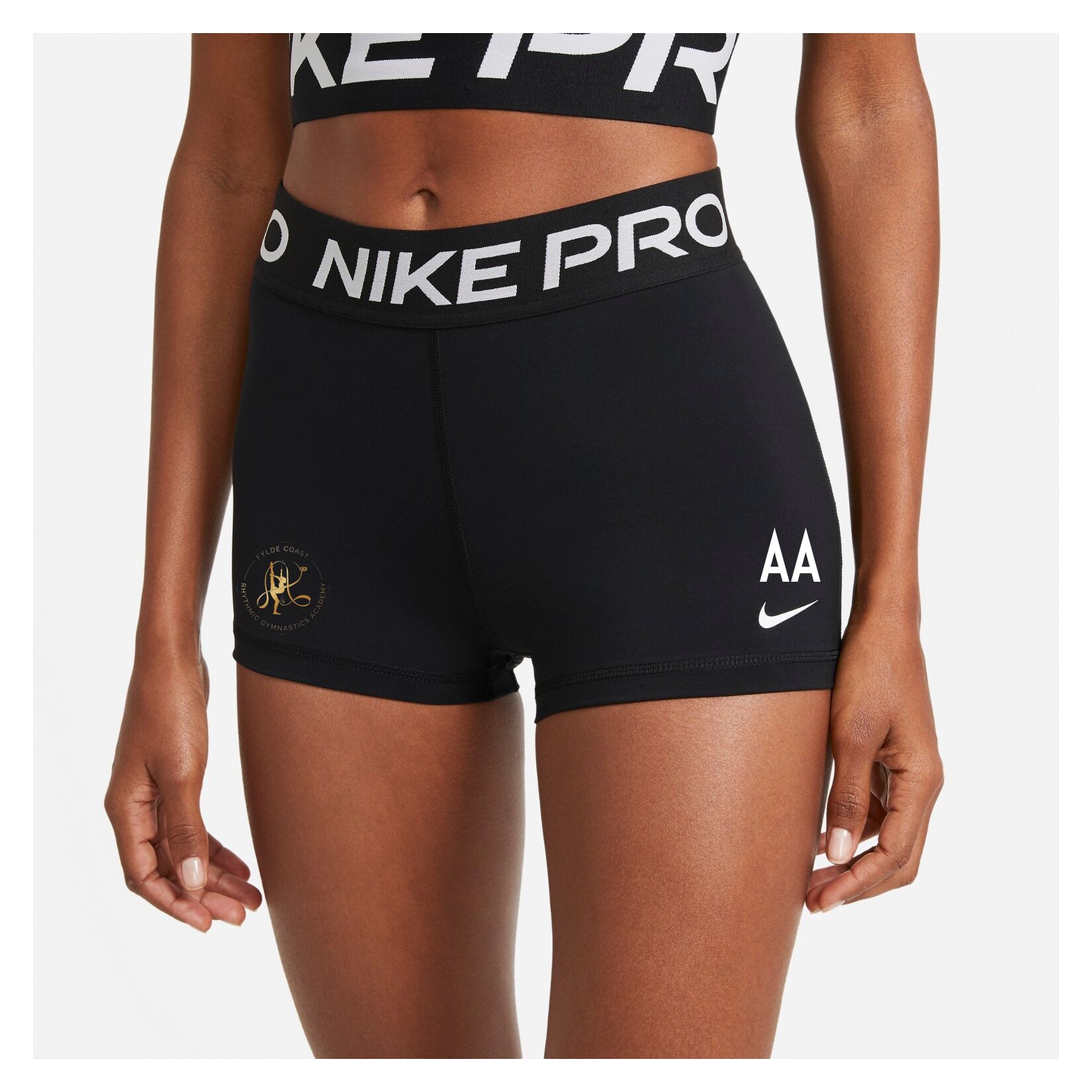 Nike Pro Womens 3 Inch Shorts - Black/White