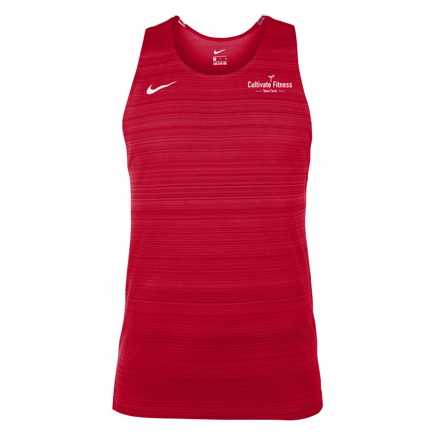 Zelus-Nike Dry Miler Mens Singlet - University Red/White