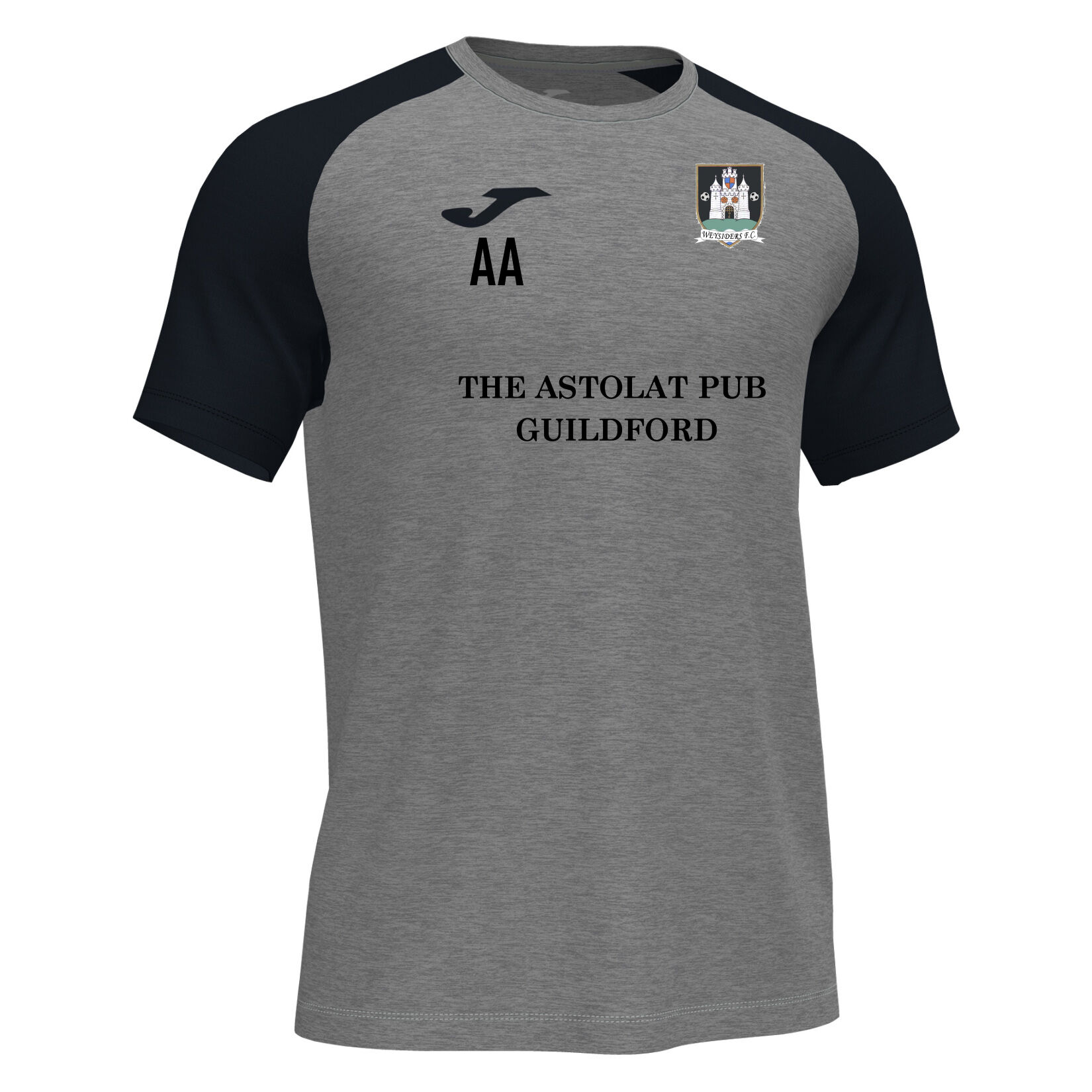 Joma Academy IV Short Sleeve Shirt (M) - Light Grey/Black