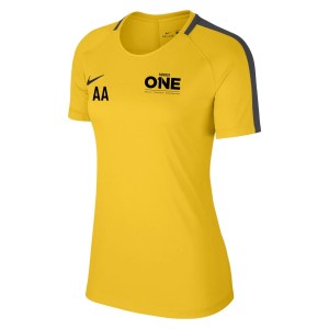 Nike Womens Academy 18 Short Sleeve Top (w) Tour Yellow-Anthracite-Black