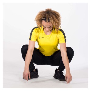 Nike Womens Academy 18 Short Sleeve Top (w) Tour Yellow-Anthracite-Black