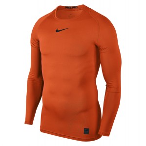 Nike Compression Crew Long Sleeve Top Safety Orange-Black