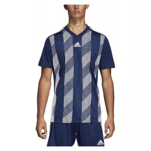 Adidas Striped 19 Short Sleeve Shirt Dark Blue-White