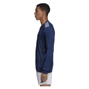 Adidas Striped 19 Long Sleeve Football Shirt Dark Blue-White