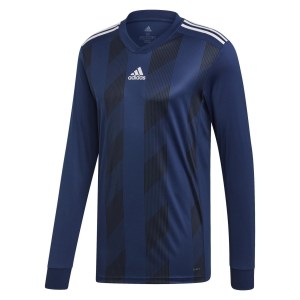 Adidas Striped 19 Long Sleeve Football Shirt Dark Blue-White
