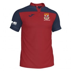 Joma Hobby II Poly Cotton Polo Red-Navy