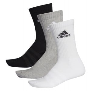adidas-LP Cushioned Crew Socks 3 Pairs Medium Grey Heather-Medium Grey Heather-Black