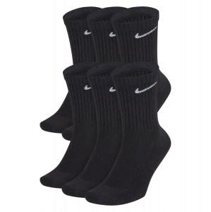 Nike Everyday Cushioned Training Crew Socks (6 Pairs) Black-White