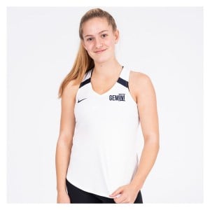 Neon-Nike Womens Training Tank White-Navy