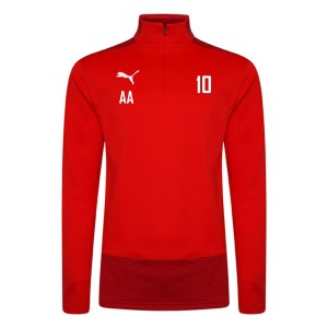 Puma Goal Training 1/4 Zip Midlayer Red-Chili Pepper