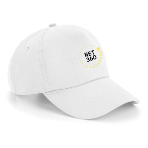 Beechfield Authentic 5 Panel Cap White