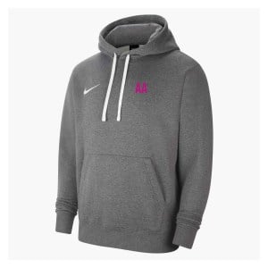 Nike Team Club 20 Fleece Hoodie Charcoal Heathr-White-White