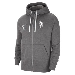 Nike Team Club 20 Fleece Full-Zip Hoodie (M) Charcoal Heather-White-White