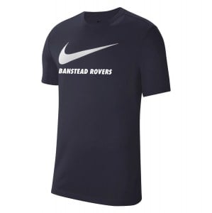 Nike Team Club 20 Swoosh Tee (M) Obsidian-White