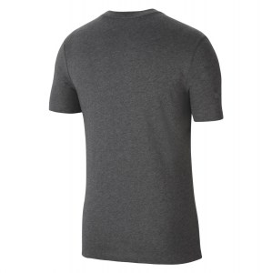 Nike Team Club 20 Swoosh Tee (M) Charcoal Heather-White