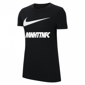 Nike Womens Team Club 20 Swoosh Tee (W) Black-White