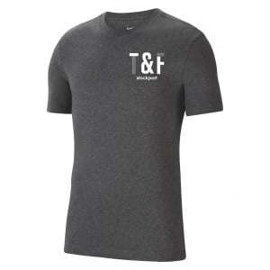 Nike Team Club 20 Cotton T-Shirt (M) Charcoal Heathr-White