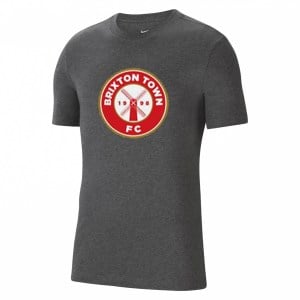 Nike Team Club 20 Cotton T-Shirt (M) Charcoal Heather-White