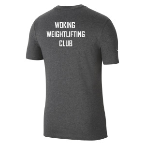 Nike Team Club 20 Cotton T-Shirt (M) Charcoal Heather-White