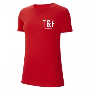 Nike Womens Team Club 20 Cotton T-Shirt (W) University Red-White