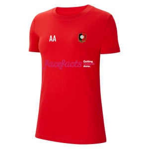 Nike Womens Team Club 20 Cotton T-Shirt (W) University Red-White