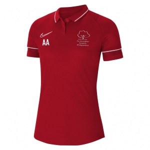 Nike Womens Academy 21 Performance Polo (W) University Red-White-Gym Red-White